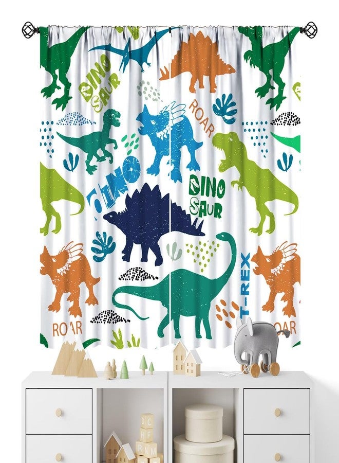 YCness Kids Dinosaur Curtains Cartoon Dino Blackout Boys Window Treatments for Boys Girls Children Nursery Living Room Bedroom Decor Fabric Set 2 Panel 42x45 Inch 30% Shading Rate - Image 1